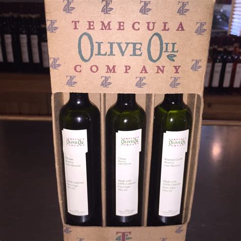 Temecula olive oil - Temecula Olive Oil contact info: Phone number: (951) 693-4029 Website: www.temeculaoliveoil.com What does Temecula Olive Oil do? Founded in 2001 and headquartered in Temecula, California, Temecula Olive Oil Company, using only 100% California olive fruit, creates olive oil and olive oil ranch....